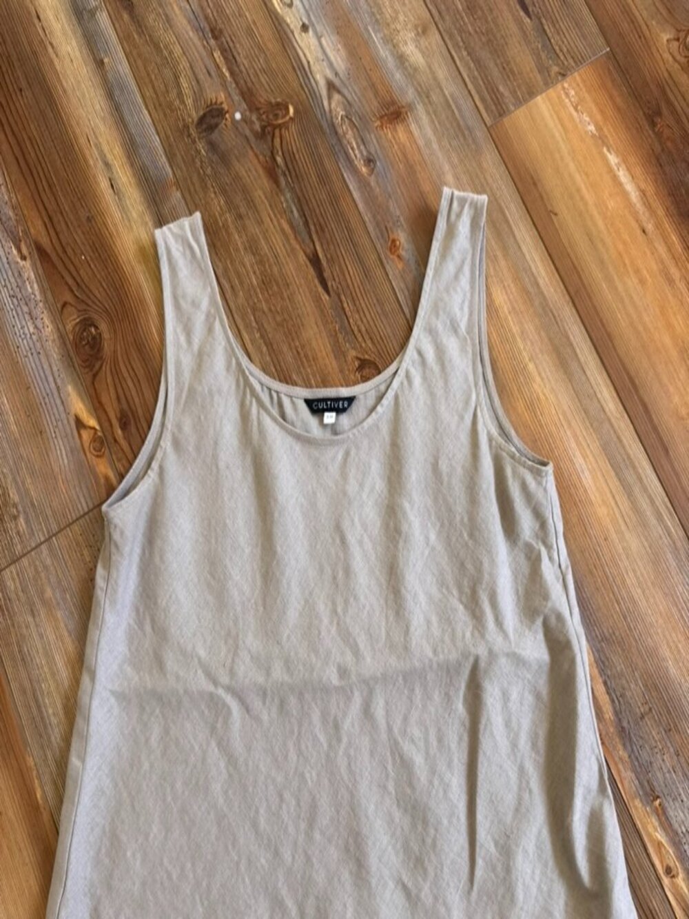 Cultiver 100% Linen Sleeveless Tank Top Natural Flax Size S/M